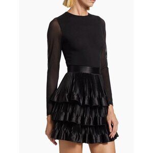 NWOT Alice + Olivia Chara Ruffled black Mini Dress SIZE 10
